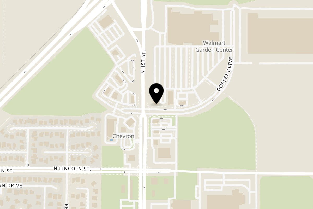Map showing the location of La Cocina Mexicana Restaurant on 105 Dorset Dr # A in Dixon